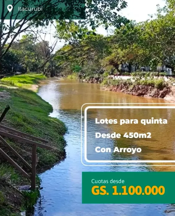 Lotes para quinta desde 450m2 con arroyo