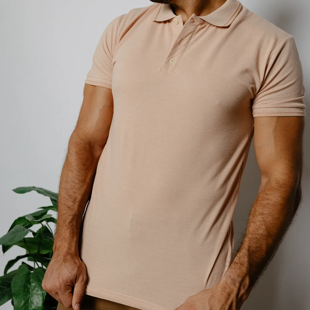 Remera Liberato Basic Cuello Polo Salmon