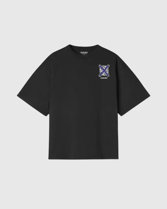 Remera Liberato Premium 250Gsm Regular Fit Negra Frame Of Chaos