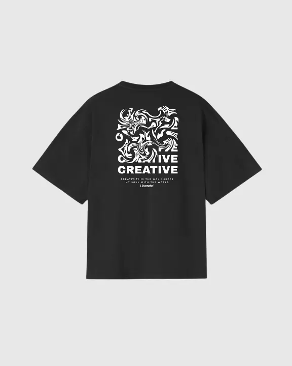Remera Liberato Oversize Negra Creative
