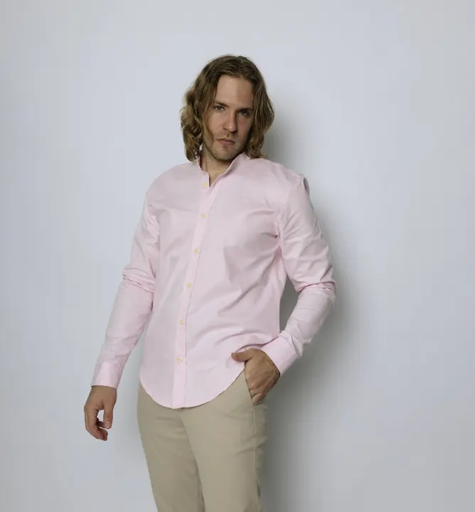 Camisa Liberato Mao Mangas Largas Rosada