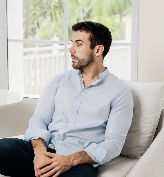 Camisa Liberato Basics Mao Mangas Largas Rayas Celestes