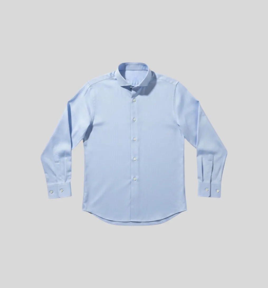 Camisa Liberato Basics Mao Mangas Largas Rayas Celestes