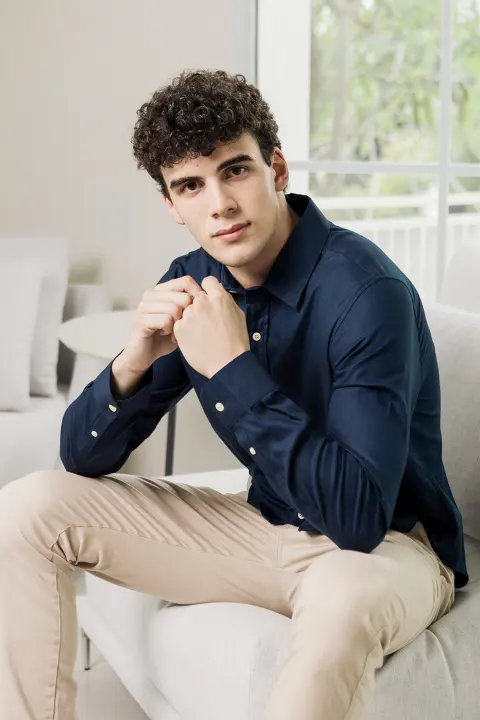 Camisa Liberato Basics Mangas Largas Azul Marino