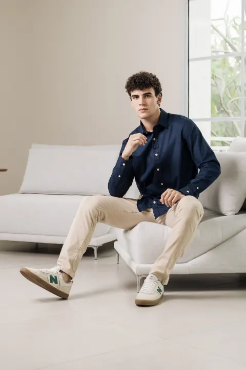 Camisa Liberato Basics Mangas Largas Azul Marino