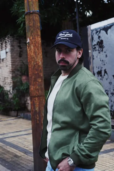 Bomber Jacket Liberato Basics Gamuza Verde