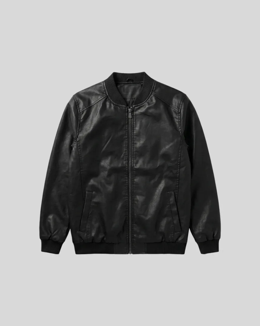 Bomberjacket Liberato Eco Cuero Negro