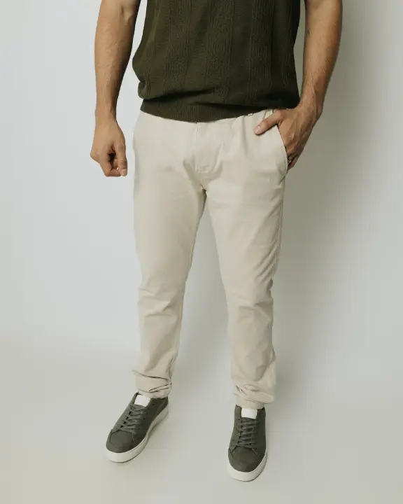 Pantalon Con Goma Liberato Beige