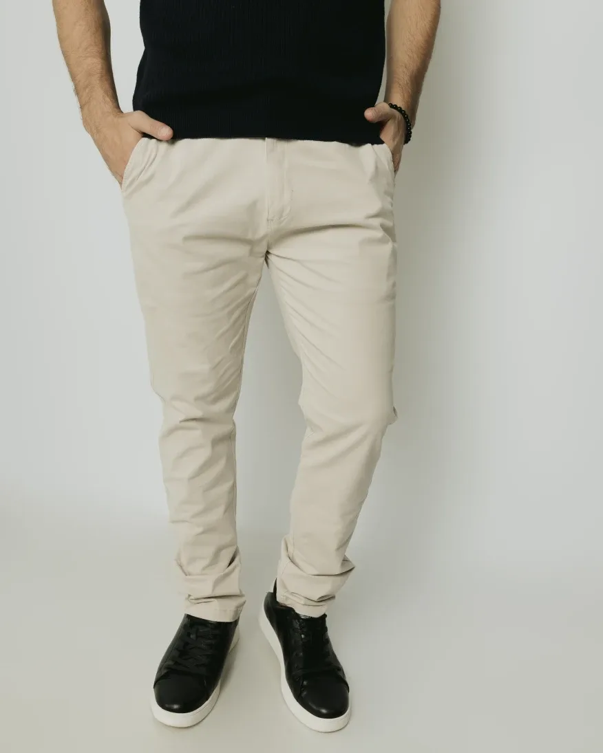 Pantalon Con Goma Liberato Beige