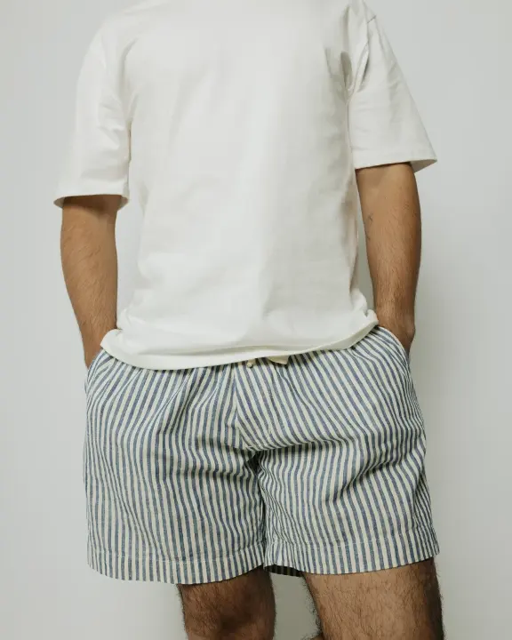 Short Con Goma Liberato De Lino Rayas Azules