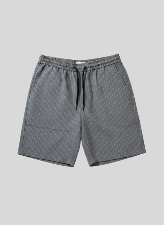 Bermuda Liberato Con Goma Rayada Gris