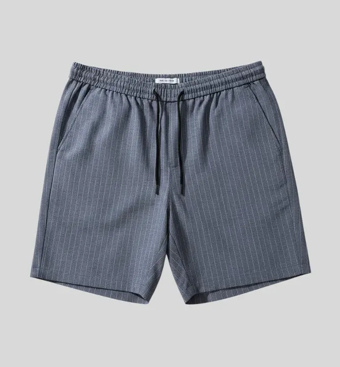Bermuda Liberato Con Goma Rayada Azul