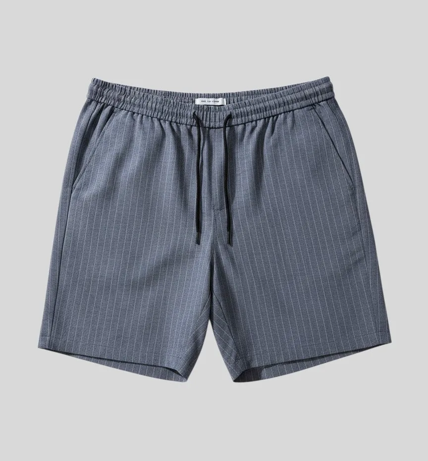 Bermuda Liberato Con Goma Rayada Azul