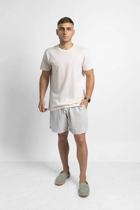 Bermuda Liberato Basics Con Goma Lino Gris