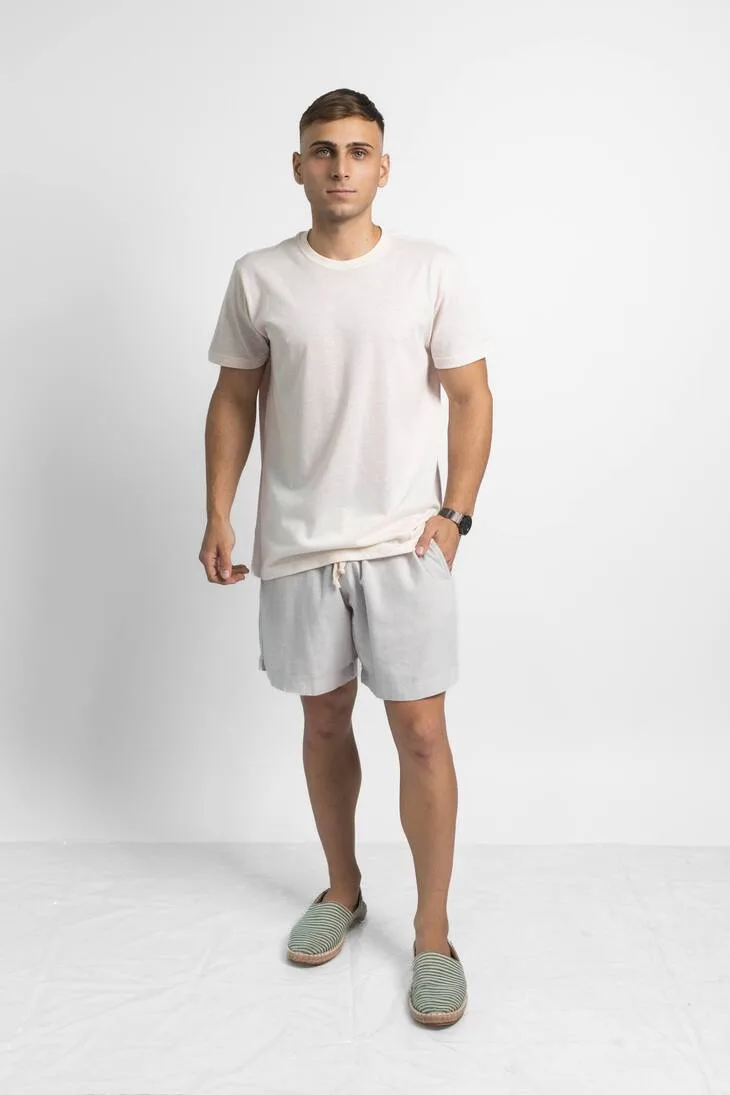 Bermuda Liberato Basics Con Goma Lino Gris