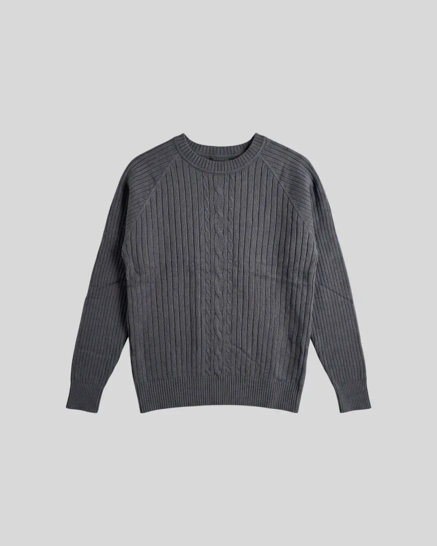 Sweater Liberato Cuello Redondo Gris Oscuro