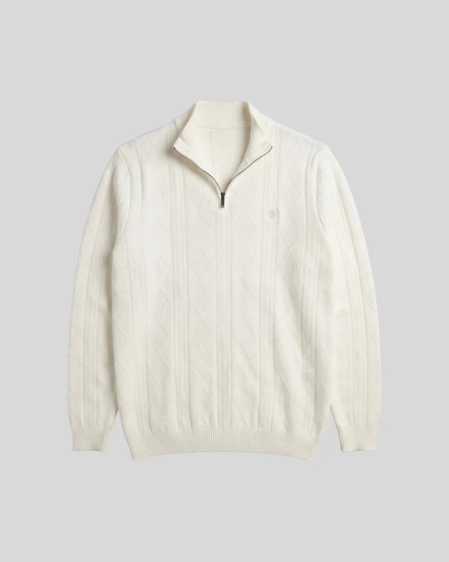 Sweater Liberato Medio Cierre Blanco