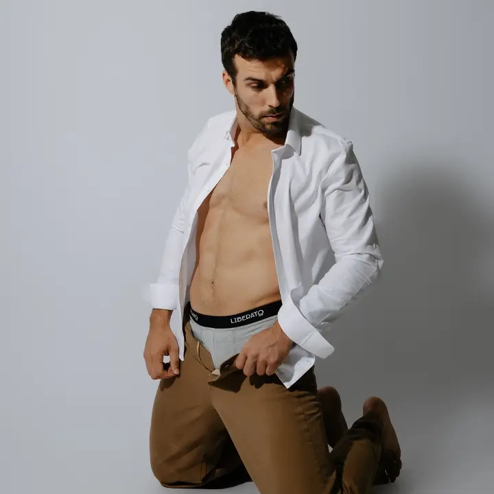 Boxer Liberato Basics Goma Negra Gris