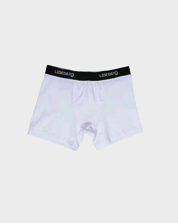 Boxer Liberato Basics Goma Negra  Blanco