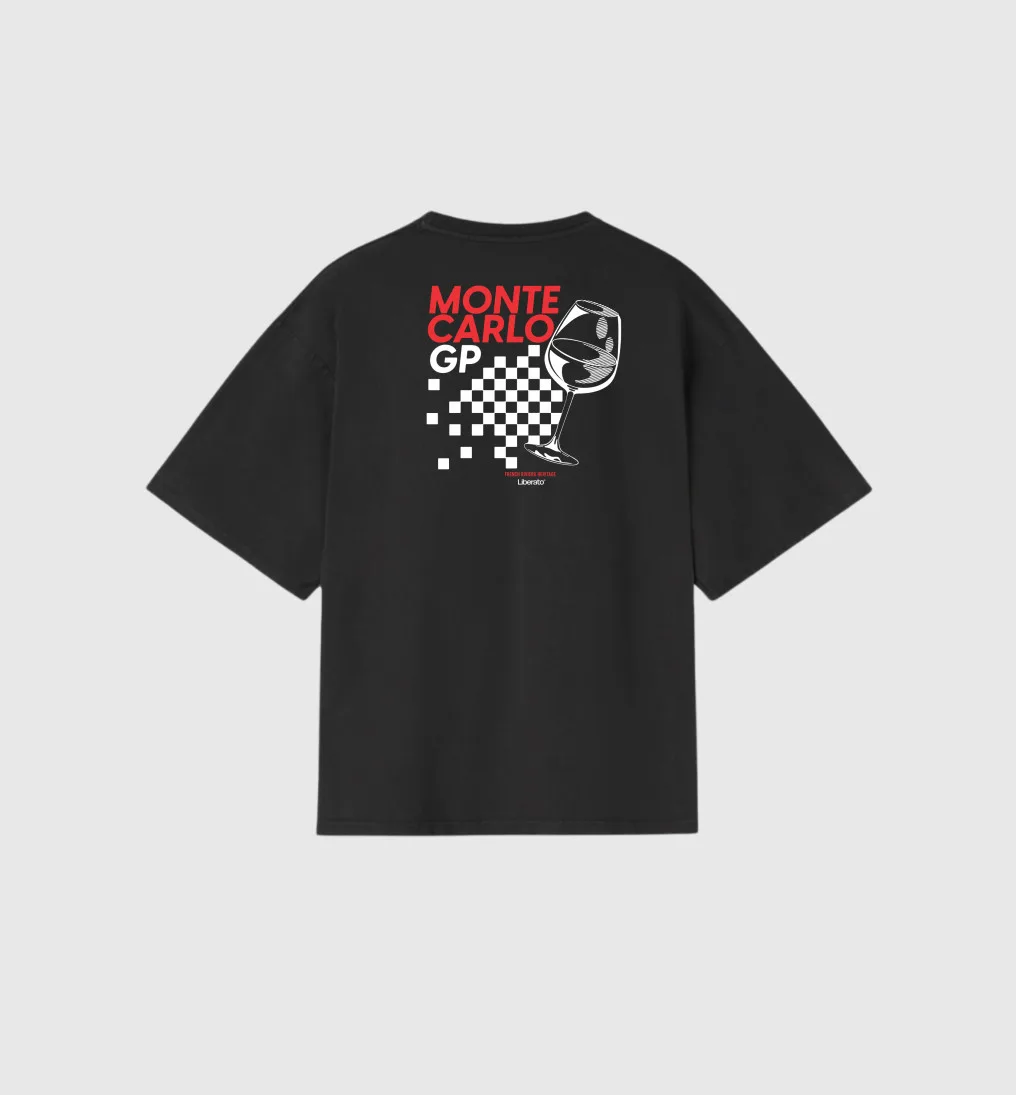 Remera Liberato Oversize Negra Monte Carlos Gp