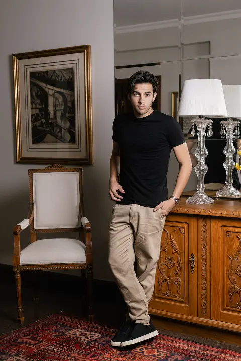 Pantalon Con Goma Liberato De Lino Kakhi