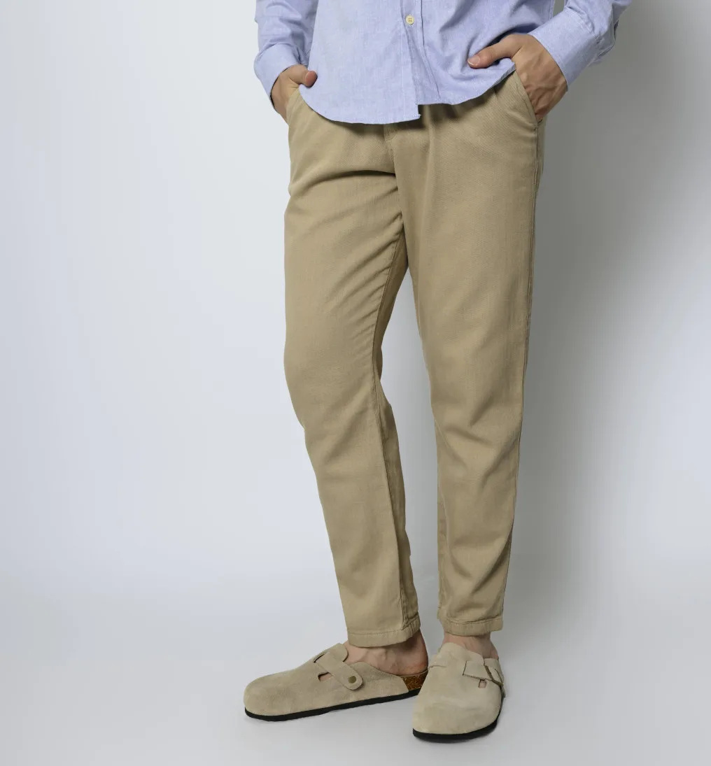 Pantalon Con Goma Liberato De Lino Kakhi