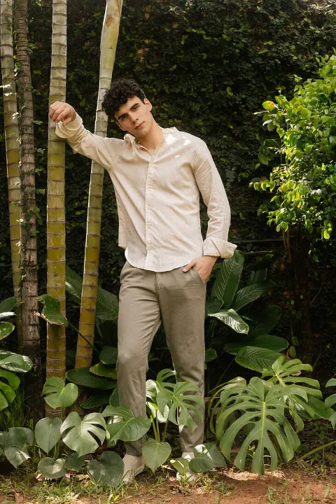 Pantalon Con Goma Liberato De Lino Oliva