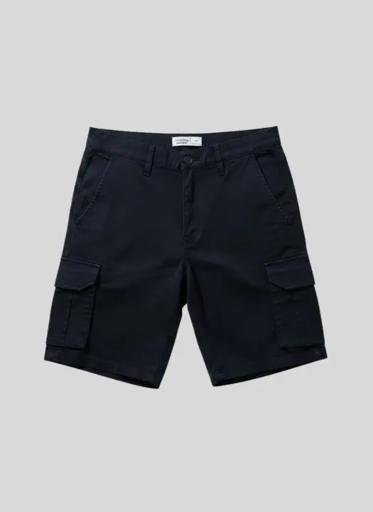 Bermuda Cargo Con Goma Liberato Basics Azul Marino
