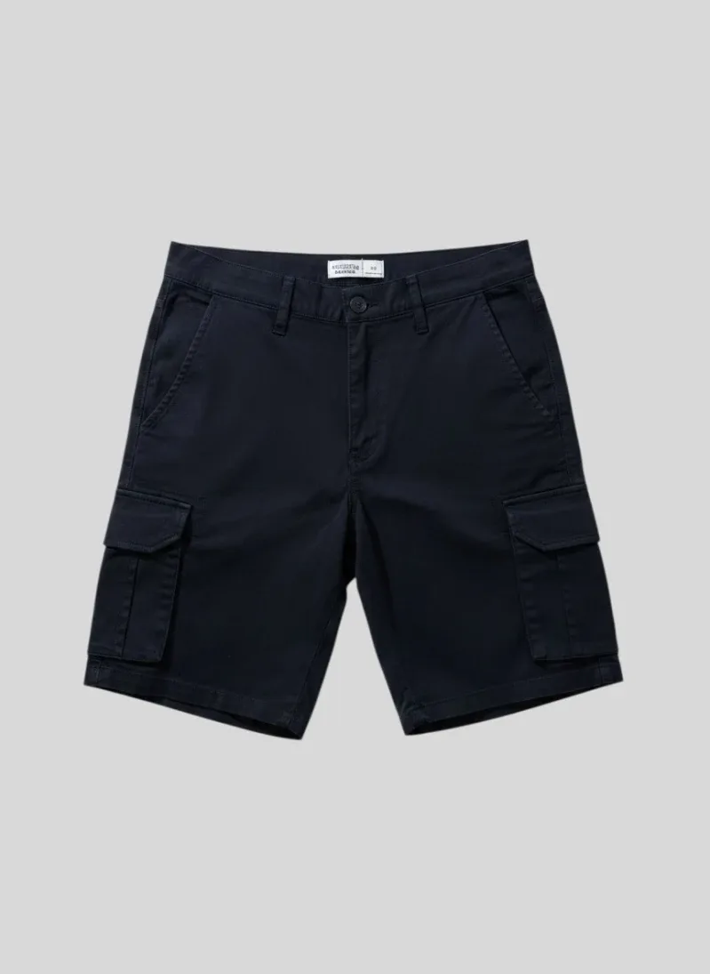 Bermuda Cargo Con Goma Liberato Basics Azul Marino