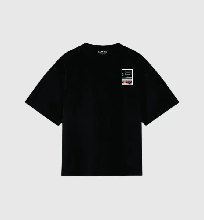 Remera Oversize Negra Ferrari