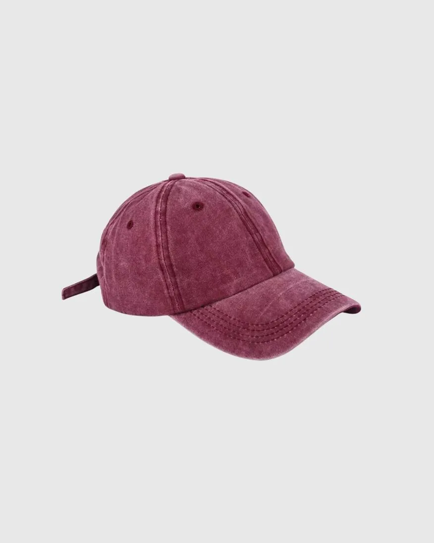 Gorra Ah Lavado Bordo