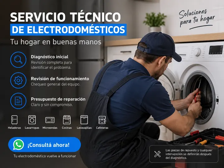 Diagnóstico y reparación de electrodomésticos (ejemplo)