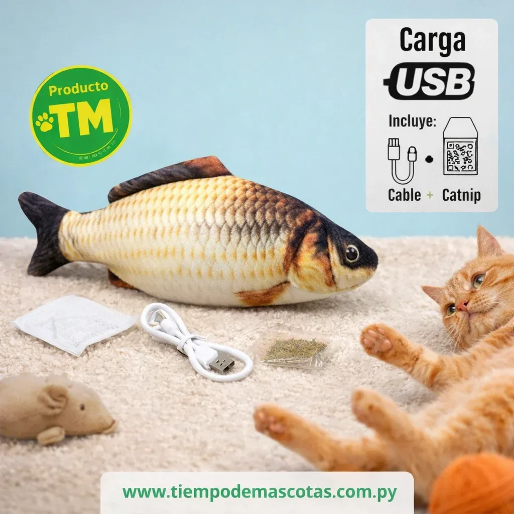 Juguetes peluche pez con mov electrico carga usb