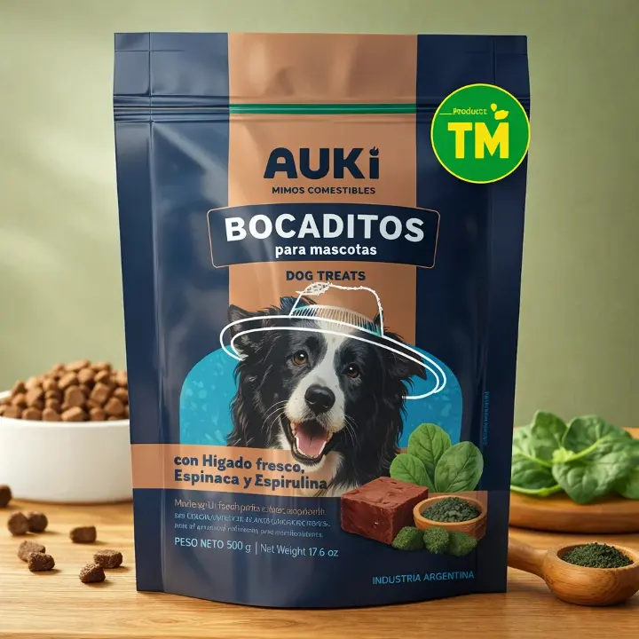 Auki Bocaditos Con Higado, Espinaca Y Espirulina 500g