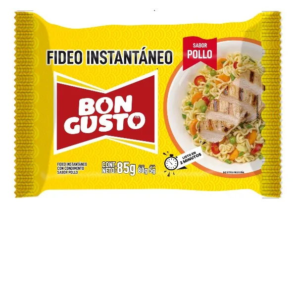 FIDEOS INSTANTANEO BON GUSTO SABOR POLLO 85 GR