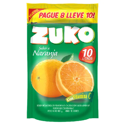 JUGO EN POLVO ZUKO NARANJA X 10LT