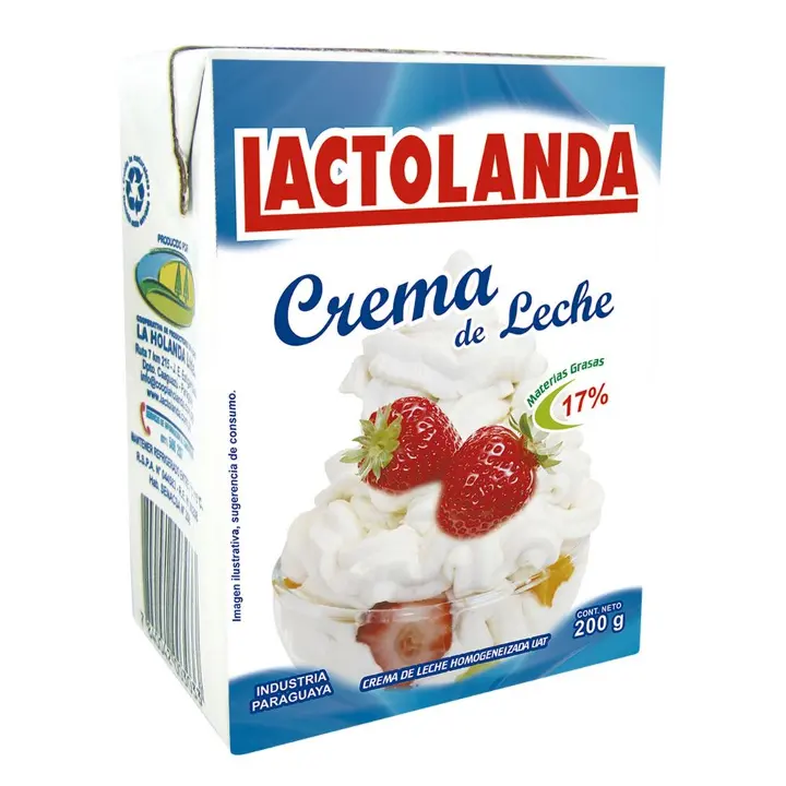 CREMA DE LECHE LACTOLANDA TETRA X 200GR.