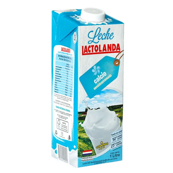 LECHE LACTOLANDA SEMIDESCR. CON CALCIO UAT 1L.