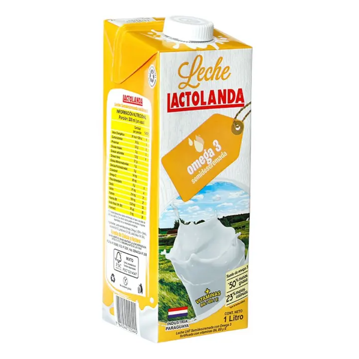 LECHE LACTOLANDA SEMIDESCR. CON OMEGA 3 UAT 1L.