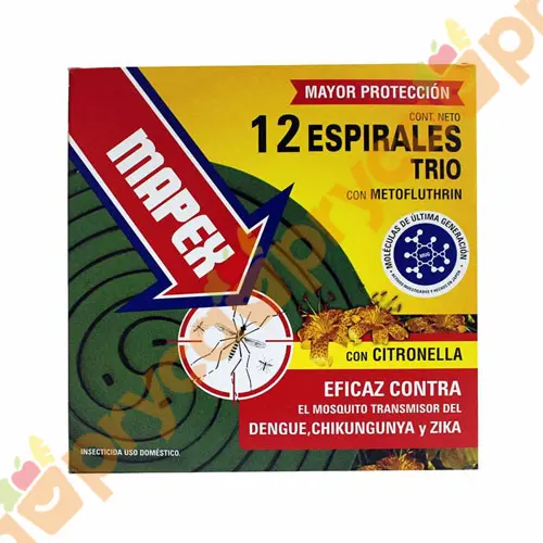 ESPIRAL TRIO MAPEX C/CITRONELLA X 12UND.