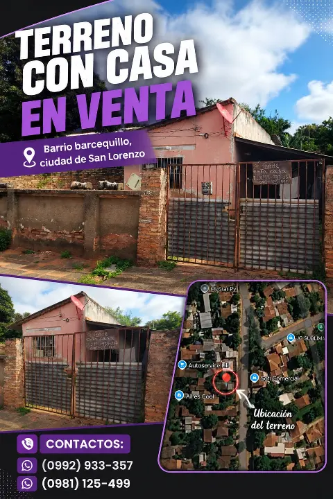 Terreno con casa zona de san Lorenzo zona recidencial