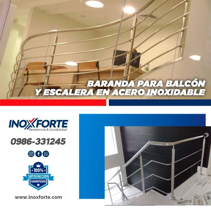 BARANDA Y PASAMANO EN ACERO INOXIDABLE