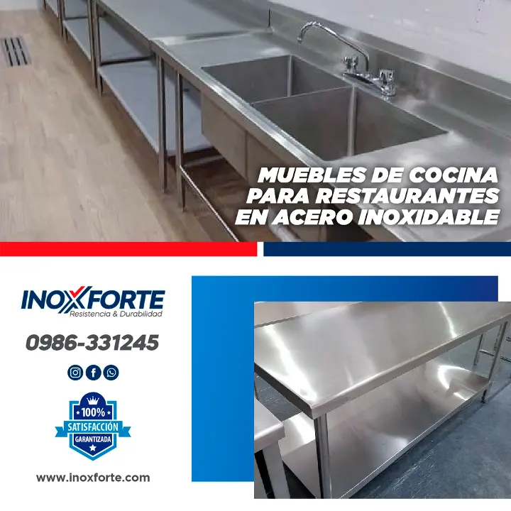 MUEBLES PARA COCINA EN ACERO INOXIDABLE