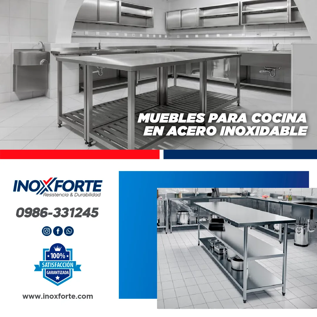 MUEBLES PARA COCINA EN ACERO INOXIDABLE